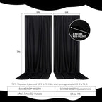 2 Panels Black Backdrop Curtain, 10 x 7 Feet Background Curtains for Parties, Weddings, Baby Showers, Bachelorette Halloween, Christmas Birthday Party Photoshoot Backdrop Curtains Decorations