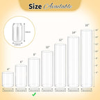 12Pack Glass Cylinder Vases for Centerpieces - 8 Inch Tall Flower Vase for Wedding Decorations, Floating Candle Holder Vase Bulk,Glass Hurricane Candle Holders for Table Shelf, Party, Home Decor