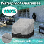 Patio Swivel Chair Cover Waterproof 2 Pack, 600D Heavy Duty Outdoor Furniture Covers for Universal Lawn/Deck/Garden/Backyard Fits up 28" W*30" D*32" H, Gray/Black