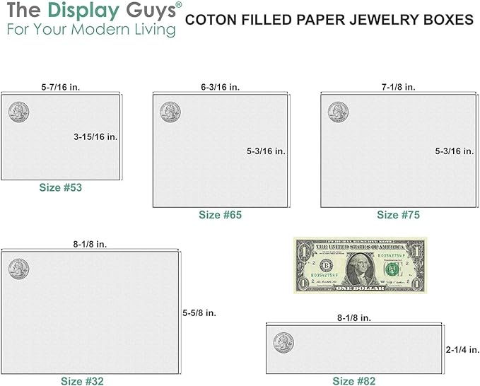 TheDisplayGuys - 25-Pack #53 Kraft Paper Cardboard Gift Boxes/Jewelry Cases w. Cotton Padding & Lid - White Swirl - (5.4" x 3.9" x 1.0")
