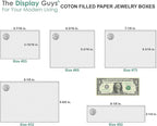 TheDisplayGuys - 25-Pack #53 Kraft Paper Cardboard Gift Boxes/Jewelry Cases w. Cotton Padding & Lid - White Swirl - (5.4" x 3.9" x 1.0")