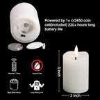 Eywamage White Flameless Votive Candles with Remote Batteries, 2x3 inch Flickering Small LED Wax Pillar Candles 6 Pack