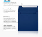 LUXPaper Square Invitation Envelopes | Peel & Press | 6" x 6" | Navy Blue | 80lb. Text | 50 Qty