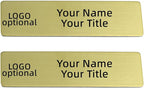 2pcs Stainless Steel Gold Custom Name Tags with Pin or Magnet Adhesive Tape,Personalized,Customizable Name Tags,Custom ID Badge,Metal Name Tag for Cops,Nurses,Doctors(Gold x 2)