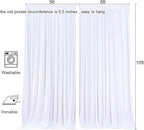 AK TRADING CO. 10 feet x 10 feet Polyester Backdrop Drapes Curtains Panels with Rod Pockets - Wedding Ceremony Party Home Window Decorations - White (Pack of 12)