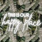 This Is Our Happy Place Neon Sign, Custom Bedroom LED Neon Light Home Bedroom Salon Wall Decor Personalized Gift Wedding Party Decoration USB Size:20x11inch