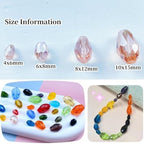 130pcs 6x8mm Teardrop Crystal Glass Beads Vertical Hole Faceted Glass Teardrop Spacer Beads for Bracelets Necklace Earring DIY Jewelry Making Craft(Pink AB)