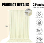 10ft x 10ft Ivory White Backdrop Curtains for Parties, Fabric Satin Background Curtain with Rod Pockets for Weddings, Birthday, Baby Shower, Photography, Graduation Party Backdrop Drapes, 2 Panels