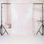 Eternal Beauty White Iridescent Sequin Backdrop, 6x6 Ft Glitter Background Curtains for Shimmer Photography Party Wedding Birthday Back Drop Decor