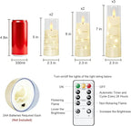 Raycare Flameless Candle with Remote Timer, 7 Flickering Acrylic Battery Operated LED Pillar Candles with Embedded Star String for Halloween, Home Decor, and as a Gift(Ivory)