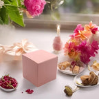 Oletx 25 Pcs Pink Paper Gift Boxes, Small Candy BoxesBulk,3x3x3 inch Gift Box with Lids, Goodie TreatBoxes for Party Favors, Birthday Gifts, Wedding Gifts