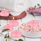 12 Pcs 3 inch Romantic Pink Floating Candles, Smokeless and Unscented, Burns for 8-10 Hours, are Ideal for Weddings, Parties ，Vacations, and Home Decorations