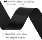 Black Solid Satin Ribbon 1 Inch 25 Yards Solid Polyester Fabric Ribbon for Gift Wrapping Wedding Christmas Baby Shower Birthday Party Decoration Handmade Immortal Flower Craft
