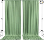 AK TRADING CO. 10 feet Wide x 12 feet Long IFR Polyester Backdrop Drapes Curtains Panels with Rod Pockets - Wedding Ceremony Party Home Window Decorations - SAGE Green