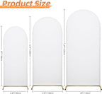 Wedding Arch Covers Arch Backdrop Cover Arch Stand Covers 7.2FT 6.6FT 6FT Set of 3 Arch Cover Spandex Fabric Stretchy Backdrop for Wedding Birthday Party Decoration Baby Shower (White, Cover Only)
