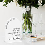 In Loving Memory Wedding Sign Memorial Sign Decor Stuff Acrylic Arch Memory Table Reserved Signs for Wedding Party 7 x 5 Inches