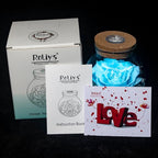 Preserved Real Roses with Colorful Mood Light Wishing Bottle,Eternal Rose，Never Withered Flowers, Christmas Anniversary Valentine's Mother's Day,a Gifts for Women 4.3inch 1pcs（Light Blue）