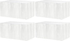 4 Pack 29x108 Inch Metallic Foil Fringe Tinsel Table Skirts for Rectangle Tables Streamer Curtains Backdrop for Wedding, Birthday, Parade Floats, Christmas, Halloween Party Decoration(White)