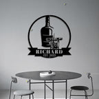 Custom Bourbon Cigar Metal Wall Art LED Light Personalized Whiskey Smoke Sign Home Bar Pub Decor Whiskey Bar Cocktail Decor Birthday Gift