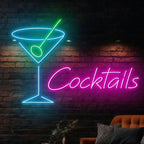 Martini Cocktails Neon Sign, Cocktail Led Sign, Cocktail Martini Neon Light, Bar Pub Party Wall Art Light, Drinking Liquor Home Wall Décor Size:20inch