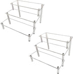 AZEAM 2 Packs Acrylic Display Risers,Clear Display Risers Stand Small Mini Shelf 3 Tiered Cupcake Stand for Food Desserts Stand Perfume Organizer Toys Collections Cosmetic Products Tabletop Use