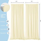 Sugargirl 10x10FT Light Yellow Backdrop Curtains Polyester Photo Backdrop Drapes Curtains 2 Panels with Rod Pockets for Party Birthday Wedding Photography Home Decoration
