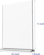 newnewshow 8.5x11 Acrylic Sign Holder 3 Pack Vertical Double-Sided Display (Optional 8.5x11 8.5x5.5 5x7 Horizontal and Vertical)