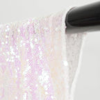 Eternal Beauty Sequin Backdrop Curtains, 2x8 Ft-2 Panels White Iridescent Back Drop for Shimmer Photography Party Wedding Birthday Decor