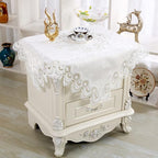 vctops Damask Lace Patchwork Tablecloth Luxury Square Small Table Cover Elegant Floral Embroidered Lace Table Cloth for Party Kitchen Dinning Picnic Decoration (Type C,32"x32")