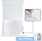 LIFELUM Christmas Gift Boxes with Lids for Presents 5 Pack White Gift Boxes 13.85 x 8.35 x 4.45 inch Large Gift Box Contains Card,Sticker,Ribbon, Shredded Paper Filler for Anniversary, Weeding Gifts