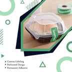Angel's Peel Lounge Tamper Proof Stickers Roll — Tamper Evident Stickers for Containers, Cups, Delivery Bags, Drink Lids, Writable Seal Tape, Self Adhesive Food Labels - 1x3in 250-COUNTS, Green
