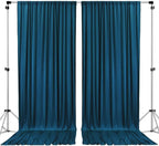 AK TRADING CO. 10 feet x 8 feet IFR Polyester Backdrop Drapes Curtains Panels with Rod Pockets - Wedding Ceremony Party Home Window Decorations - Dark Teal