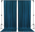 AK TRADING CO. 10 feet x 10 feet Dark Teal IFR Polyester Backdrop Drapes Curtains Panels with Rod Pockets - Wedding Ceremony Party Home Window Decorations