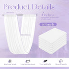6 Panels White Ceiling Drapes for Wedding, 5ftx40ft Ceiling Drapes Cheesecloth Sheer Fabric Curtain Wedding Arch Draping Fabric Romantic Ceiling Decorations for Wedding Party Ceremony Stage