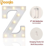 Pooqla LED Marquee Letter Lights Sign, Light Up Alphabet Letter for Home Party Wedding Decoration Z