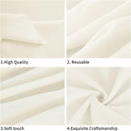 Ivory 6 Pack Round 60 Inch Tablecloth, Premium Polyester Table Cloth Washable Table Cover Stain and Wrinkle Resistant Decorative Table Cover for Party Wedding