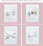 PONATIA 50PCS Vellum Jackets for 5x7 Invitation Cards - 135GSM Green Leaves Vellum Sleeves, 5x7'' Clear Jackets Wedding Invitations Wraps - Transparent Card Jackets
