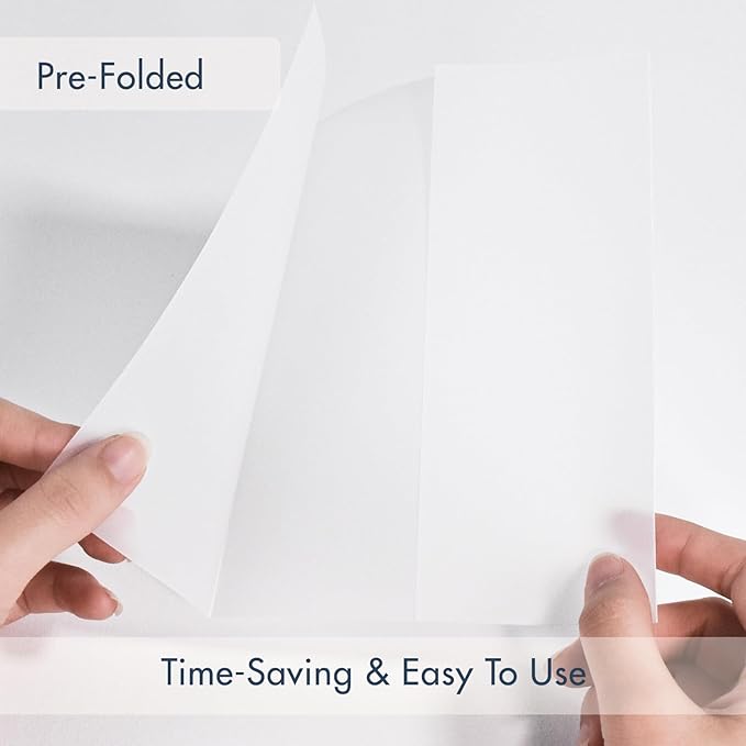 50 Pack Pre-Folded Vellum Jackets for 5x7 Invitations,AZAZA Pretty Translucent Invitation Sleeves,115GSM Vellum Jackets 5x7, Wedding Invitation Accessories,for Weddings Birthdays,Wildflowers