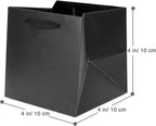 Black Paper Gift Bag 4 in Paper Box Small Square Bottom Paper Bags with Handles for Wedding Baby Shower Birthday Party (Black, 4 x 4 x 4 in, 10 CT)
