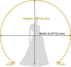 Asee'm 8.5FT Gold Wedding Arch Round Backdrop Stand Large Circle Metal Floral Balloon Frame for Party Anniversary Birthday Graduation Valentine Ceremony Decorations