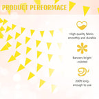 Tatuo 200 Feet Solid Pennant Banners Flags String Triangle Hanging DIY Bunting Flags Party Decorations for Grand Opening Party Banners for Kids Birthday, Shops (Yellow)