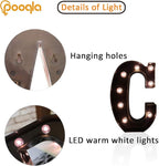 Pooqla Decorative LEDs Illuminated Letter Marquee Sign - Alphabet Marquee Letters with Lights for Wedding Birthday Party Christmas Night Lights Lamp Home Bar Decoration C, Black