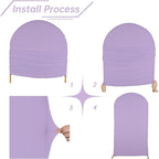 bricia Wedding Arch Backdrop Stand Cover, 6FT Double Sided Stretchy Arch Cover Fitted Wedding Birthday Party Banquet Decoration (Lavender 72''Lx31.2''W)