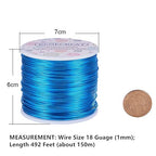 BENECREAT 18 Gauge Jewelry Craft Aluminum Wire 492 Feet Bendable Metal Sculpting Wire for Craft Floral Model Skeleton Making (DeepSkyBlue, 1mm)