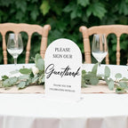 Wedding Guest Book Sign Please Sign Our Guestbook Sign Acrylic Arch Wedding Bridal Shower Baby Shower Welcome Table Signs for Ceremony and Reception Decor 7 x 5 Inches