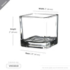 WGV 2 Inch Tea Light Votive Candle Holder, Clear, Square Cube 2”x2”, Small Tiny, Home Décor, Table Top, 1 Pc