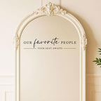 Our Favorite People Vinyl Decal, Find Your Seat Vinyl Decal, Wedding Sign Decal, Seating Chart Sticker, Our Favorite People Sticker, Wedding Removable Adhesive (Black, Wide 17")