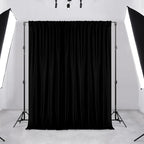 DWCN 10x10 FT Black Backdrop Curtains for Parties, Photography Backdrop Drapes with Rod Pockets for Wedding Decorations Stage Birthday Family Gatherings, 2 Panels 5ft x 10ft