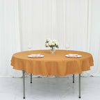 Efavormart Round Tablecloth, 70 Inch Stain & Wrinkle Resistant Washable Table Cloth, Decorative Polyester Fabric Table Cover for Banquet, Wedding, Dining- Gold