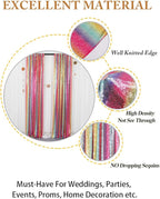ShinyBeauty 4Pcs 2FTx8FT Rainbow Sequin Backdrop Curtains - Sparkly Photo Background for Parties, Weddings, Baby Showers, and Events - Durable and No-Drop Sequins Photograpahy Backdrops